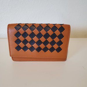 !! SOLD!! BOTTEGA VENETA ORANGE X BLACK CARD CASE